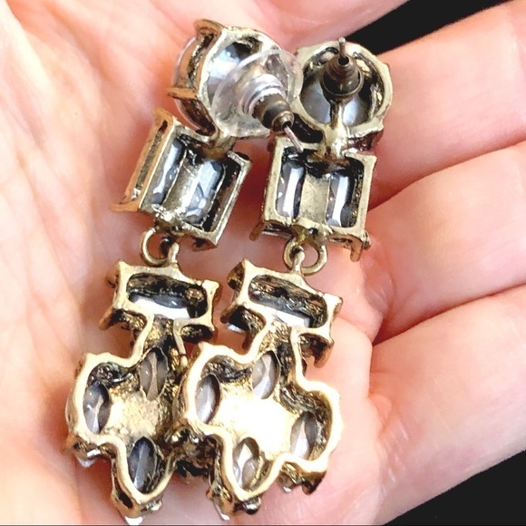 BRIDAL CRYSTAL STATEMENT EARRINGS, STATEMENT EARRINGS, SPECIAL Occasion #101 - Picture 4 of 4